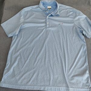 Greg Norman Play Dry Blue Shark Print Golf Polo XXL